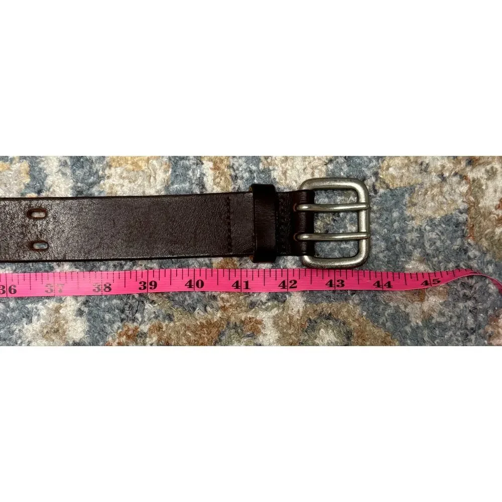 J.Crew Brown Leather Double-Prong Belt | size 36